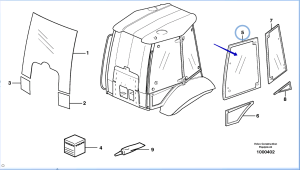 Стекло двери левое верхнее Volvo (BL61/BL71) (2003-2012) VOE15006402