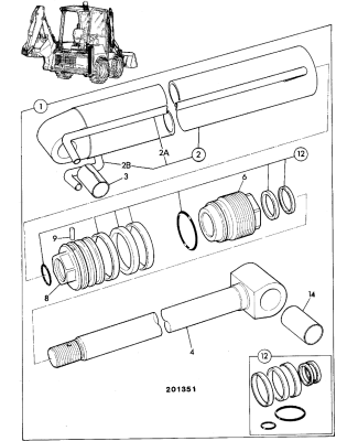 Ремкомплект гидроцилиндра JCB (OEM) 991/10141P (1)