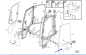 Стекло двери правое нижнее (BL61b/BL71b) VOE15073573