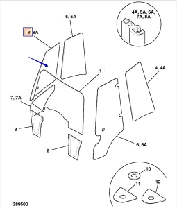 Стекло боковое правое JCB 3CX/4CX 827/80150