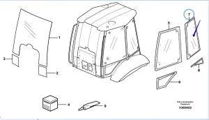 Стекло боковое левое (BL61/BL71) VOE11149692
