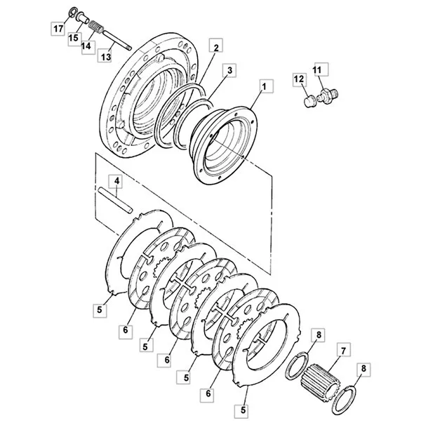 Проверка уплотнений тормозного поршня JCB